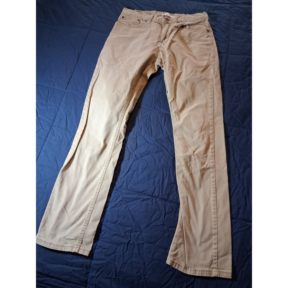 Levis 511 Slim Fit Khaki Pants Tan Beige Size 28x28 16REG 4557
